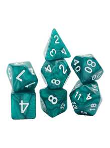 7pcs/set White Acrylic Pearl Pattern Board Game Dice, Perfect For Party Games - White - View 3