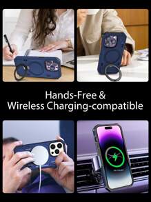 Habyby Men Magnetic Armor Anti-Fall Case With Kickstand Holder  Compatible With IPhone 11/IPhone 13/IPhone 14/IPhone 15/IPhone 12 - Navy Blue - View 8