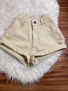 Women Denim Shorts - Màu Khaki - Xem 1