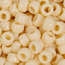 100入組/套彩虹小馬珠子塑膠頭髮環釘珠適用於工藝6X9mm大洞珠子適用於手鍊DIY珠寶製作 - 米色 - 查看 7