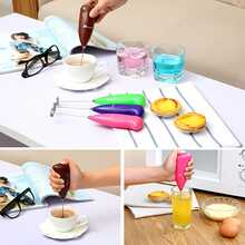 mini de acero inoxidable eléctrico de mano Batidora de huevo Batidor para café & productos cosméticos - Multicolor - Ver 4