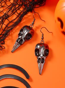 1 đôi Halloween Vintage Sáng Tạo Hình Con Quạ Ngộ Nghĩnh Thiết Kế Bông Tai, Đơn Giản & Phong Cách Tòn Ten Bông Tai - Màu Bạc Cổ - Xem 6