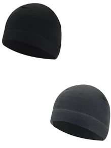 1pc Unisex Grey Or Black Fleece Cap For Outdoor And Daily Activities Such As Climbing, Riding, Skiing And Running With Windproof And Warm Performance, Fall/winter - Black - View 1
