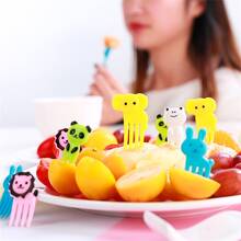 28 pièces Cure mini-fourchettes à pics d'aliments de dessin animaux, sélection de collations pour enfants, gâteaux, desserts, fourchettes à fruits, moules à muffins en silicone en forme de cœur