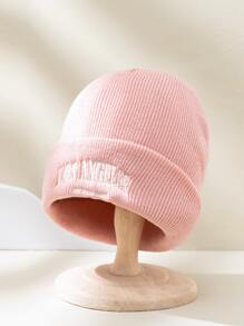 1 Miếng Dệt kim Mũ trượt tuyết Với Thêu Đối với Con trai Và Cô gái , Y2K Phong cách , Ấm áp , Thoáng khí , Đúng mốt Và Linh hoạt , Thích hợp Đối với Mặc hàng ngày Và Các hoạt động ngoài trời In Mùa thu Và Mùa Đông - Hồng - Xem 1