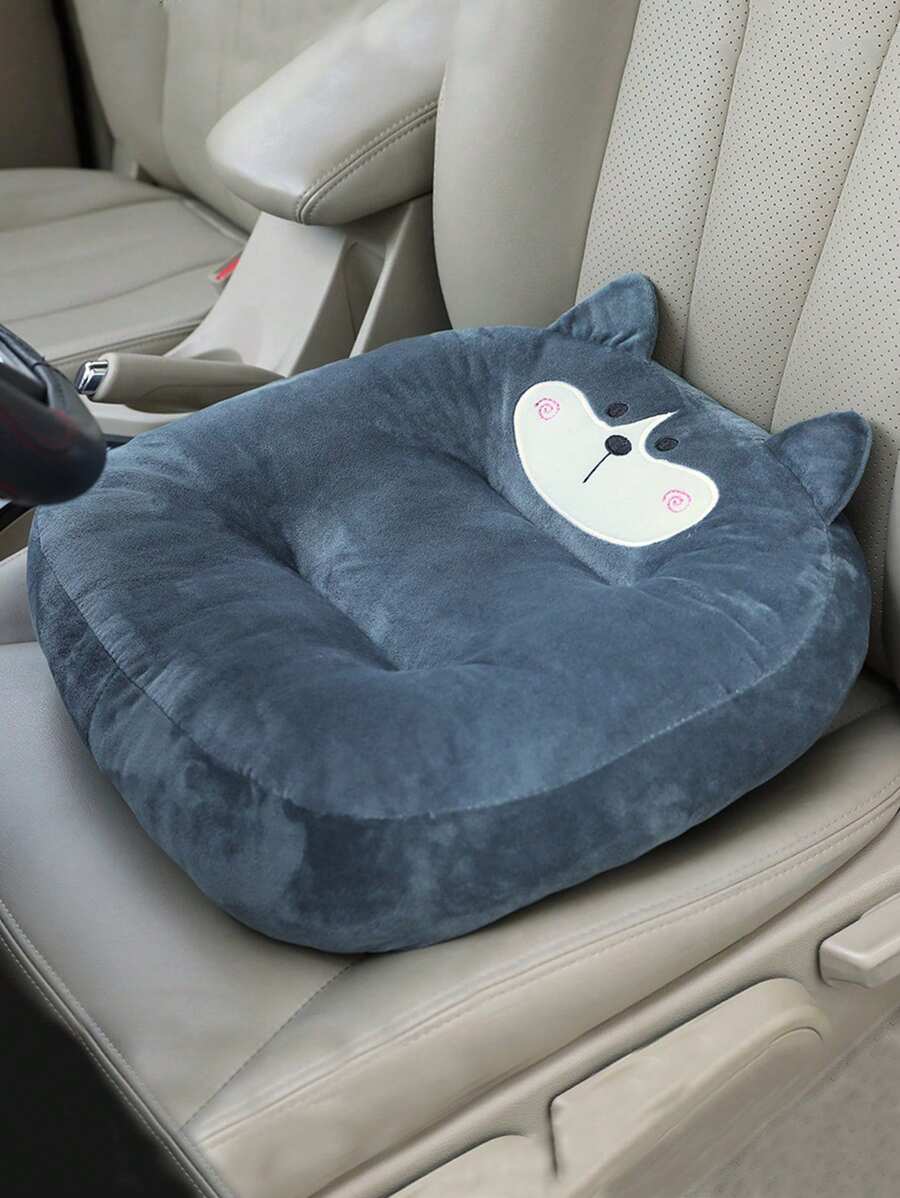 1入組卡通車加高座椅軟墊-辦公室加高座椅軟墊-女士特別聯係汽車座墊司機坐墊一般汽車用品配件 - 灰色 - 查看 1