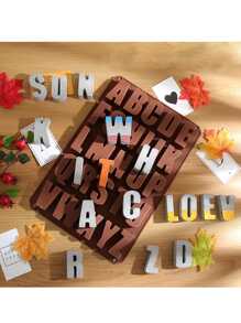 混凝土模具字母裝飾矽膠石膏模具 3D 大寫英文字母水泥模具用於製作蠟燭建築環氧矽膠模具 - 彩色 - 查看 3