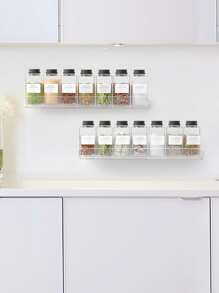 1 套透明亞克力香料架,廚房懸掛調味品收納架 - 白色 - 查看 1