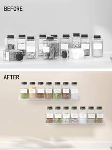 1 套透明亞克力香料架,廚房懸掛調味品收納架 - 白色 - 查看 4