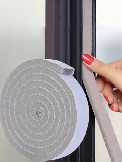 1pc 2m PUR Gap Sealing Strip, Simple Grey Self-Adhesive Sealant Tape For Sealing Windows/Doors Frame Side, Soundproof, Dustproof, Windproof Sponge Foam Seal Tape, Stickers, Wall Decal, Vinyl Decal For Home Decorations, Spring Decoration Items Refresh Your Home, Rama Decoration Stickers Gifts Birthday Graduation