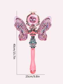 Rotating Magic Wand With Self-provided Battery, Rotating Light Ball, Colorful Lighting, Multi-sound Effects, Growth Handle, 3d Printed Wing Texture - Pink - View 6