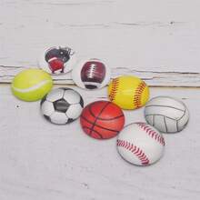 30 Piezas Cabujones De Cristal Plano Con Cúpula De Media Esfera De Deportes Con Adornos De Bola, Colgantes De Artesanía Diy Y Adornos De Joyería. - 12mm - Ver 6