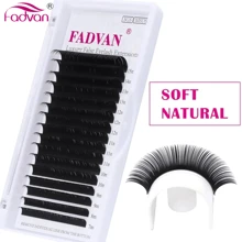Fadvan 16 Hàng Nối Mi Cổ Điển Faux Mink Lashes Nối Mi 0.07 C/D Curl Tự Nhiên Mềm Mại Riêng Lash Extensions - màu đen - Xem 1