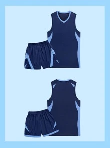 Set jersey baloncesto azul oscuro para hombres - Azul Marino - Ver 4