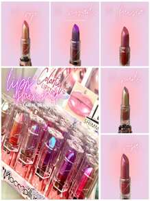 6 Holographic Stick Lipsticks Glitter Tornasol Lipstick Powder Fairies - Multicolor - View 2