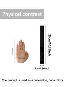 8pcs Stripe Mirror Wall Sticker - Black - View 6