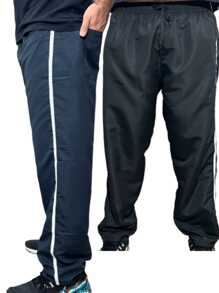 Kit 2 Calças Tactel Masculina Academia P ao G3 - Azul Marinho - Visão 3