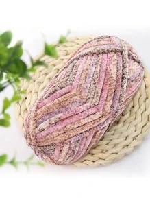 1捆100g紗線,編織6mm厚度紗線diy天鵝絨毛毯、圍巾,冰淇淋色 - 彩色 - 查看 1