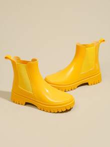 Botas De Lluvia Amarillas De Moda - Amarillo - Ver 3