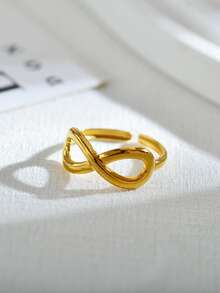 Anillo de moda infinito símbolo - Amarillo Oro - Ver 3