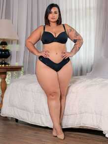 Plus Size Sexy Lingerie - Negro - Ver 3