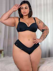 Plus Size Sexy Lingerie - Negro - Ver 5