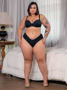 Plus Size Sexy Lingerie - Negro - Ver 7