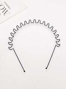 1pc Men's Simple Metal Sports Headband For Daily Wear And Washing Face - Black - View 5