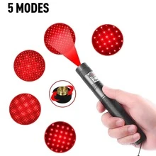 Gearbrite 大功率手持手電筒帶充電-長距離可充電綠色和紅色光束手電筒,可調焦點適用於夜晚天文學,戶外露營,打獵,和遠足 - 黑色 - 查看 4