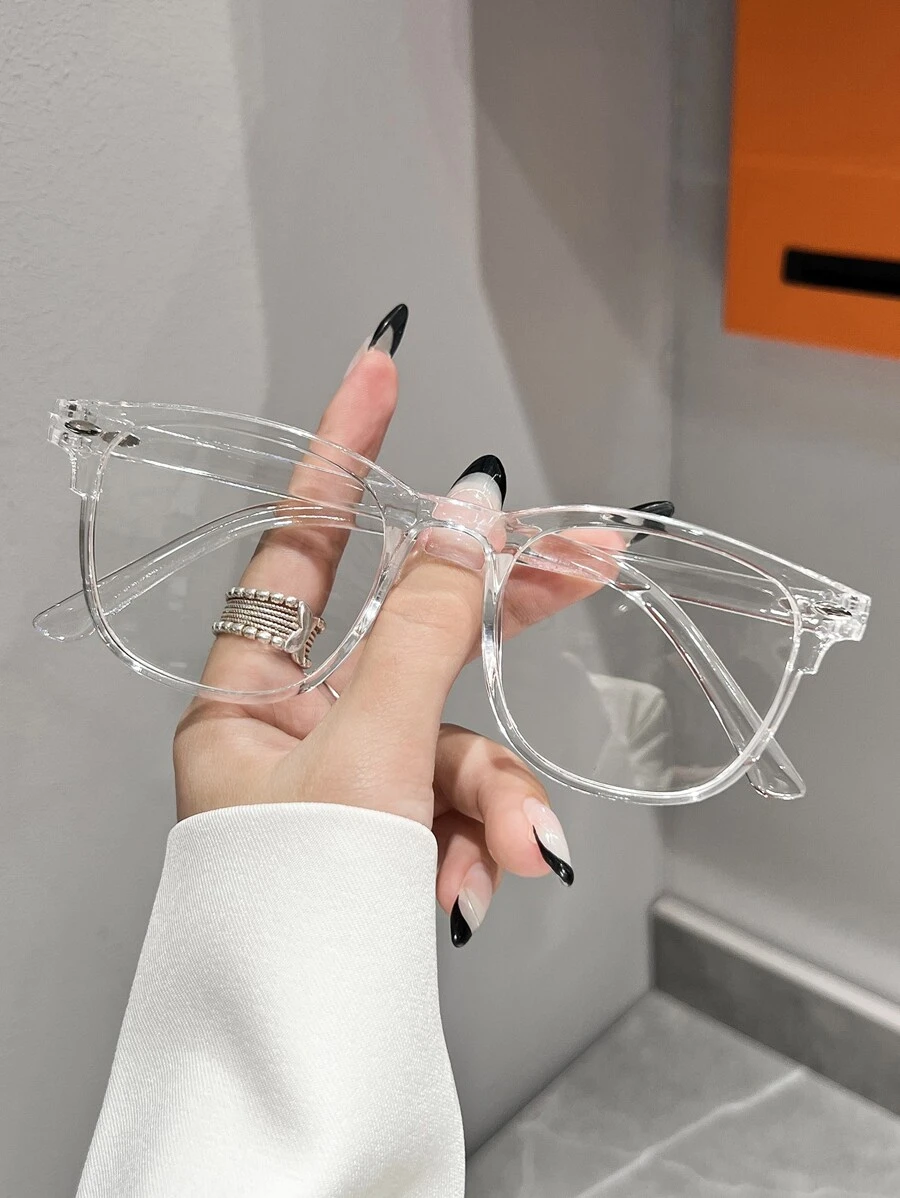 1 副男女通用美式辣妹校园时尚无度数眼镜，可爱百搭，适合日常生活、办公室、电视、游戏、手机装饰 - 無色 - 查看 1
