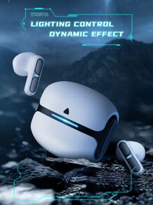 langsdom True Wireless 5.3 Earphones, Enc Call Noise Reduction Half In-ear Gaming Music Dual-mode - White - View 6