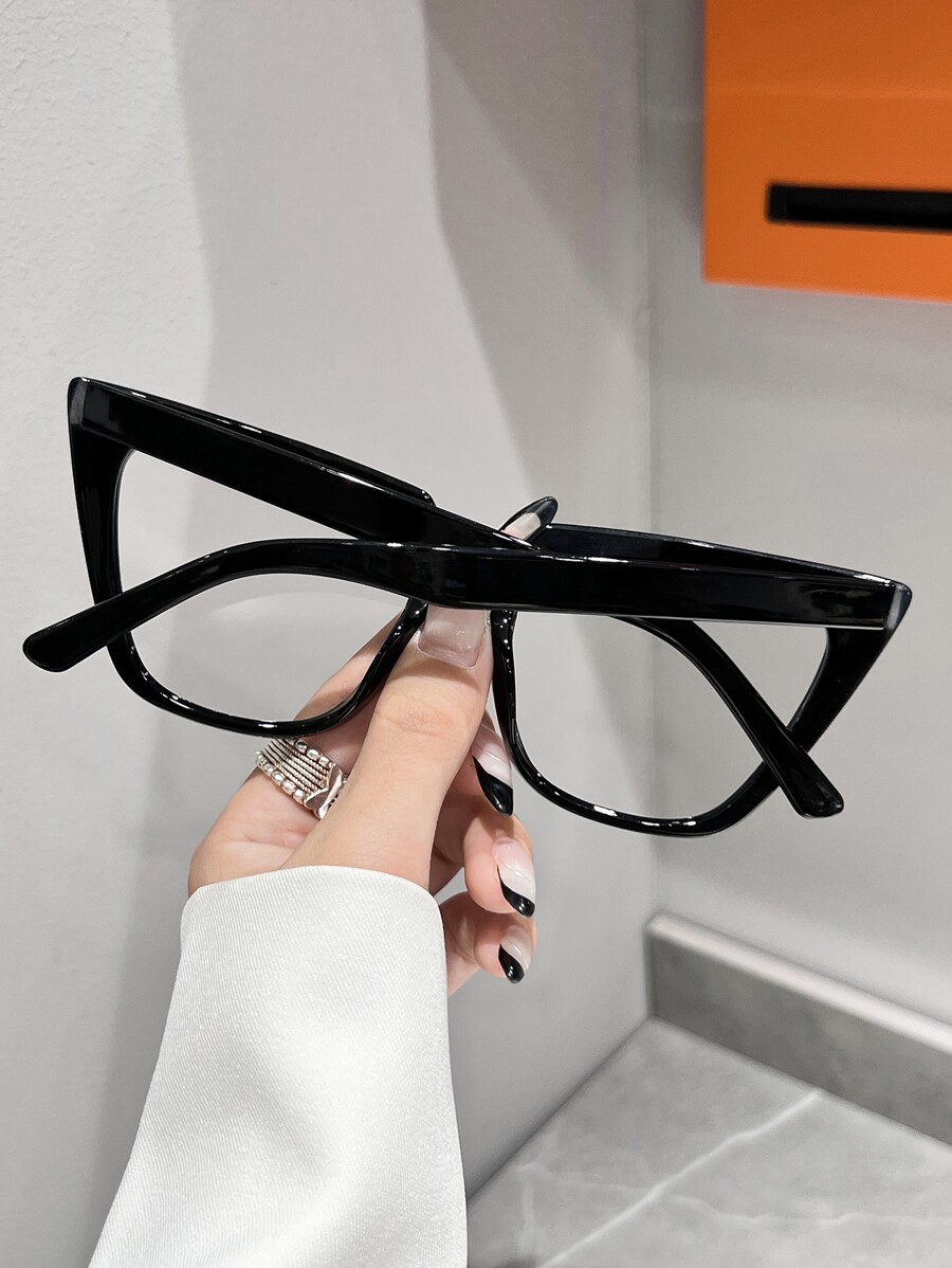 1pc Plastic Frame Cat Eye AntiBlue Light Glasses Clear Glasses