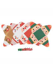 8Pcs Christmas Gift Packaging Box Santa Claus Christmas Box With Ribbon - Multicolor - View 3