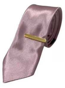 男士領帶，適用於正式場合和商務裝扮 - 乾枯玫瑰色 - 查看 1