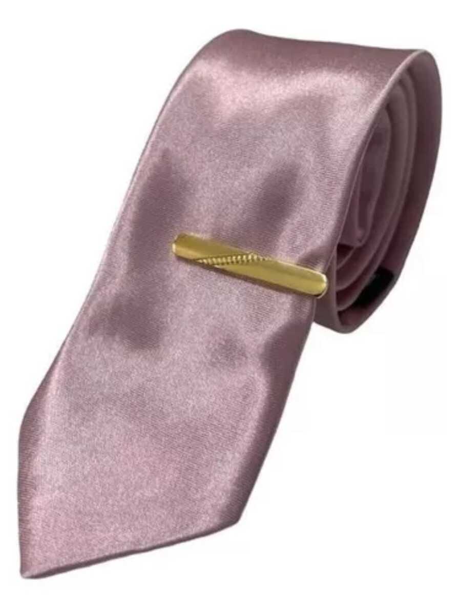 男士領帶，適用於正式場合和商務裝扮 - 乾枯玫瑰色 - 查看 1