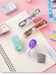 1件套燈粉色的釘書機和訂書釘套裝