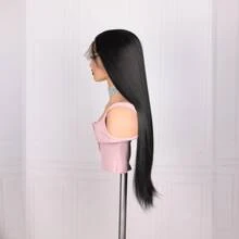 合成蕾絲假髮 - 黑色 - 查看 4