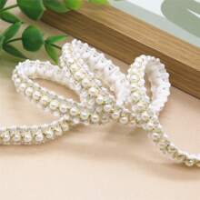 1yard Gold and silver pearl lace beaded ribbon DIY garment handmade accessories - Multicolor - View 3