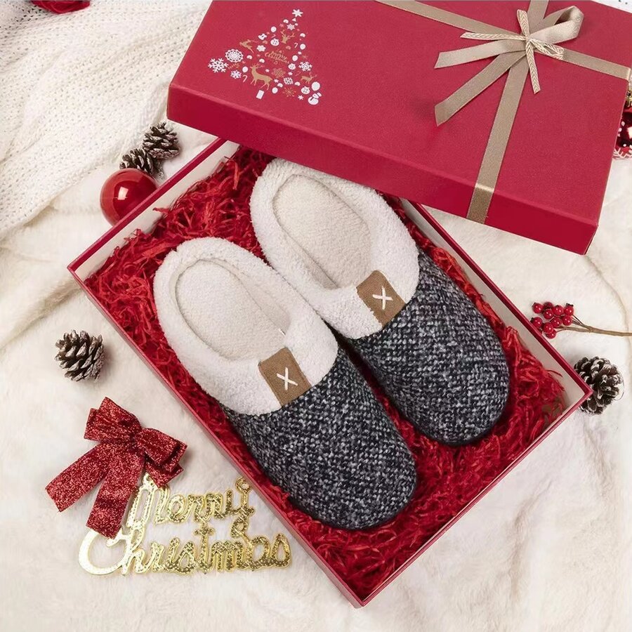 Classic Simple And Durable Thick Bottom Warm Home Slippers (plus Size) - Dark Grey - View 1