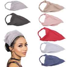 新款三角圍巾女士頭帶防油煙花卉頭帶秋冬彈性髮帶女士頭帶