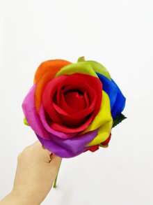 Rosa Arco Iris Artificial Individual - Multicolor - Ver 5