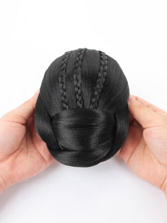 Braided Hair Buns 6 Inch Updo Chignon Synthetic Clip In Hair Extensions Women's Wig Hair Pieces Bun Wrap Hair Ties