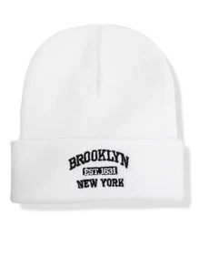 1pc Women's Brooklyn Knit Hat Winter Fall