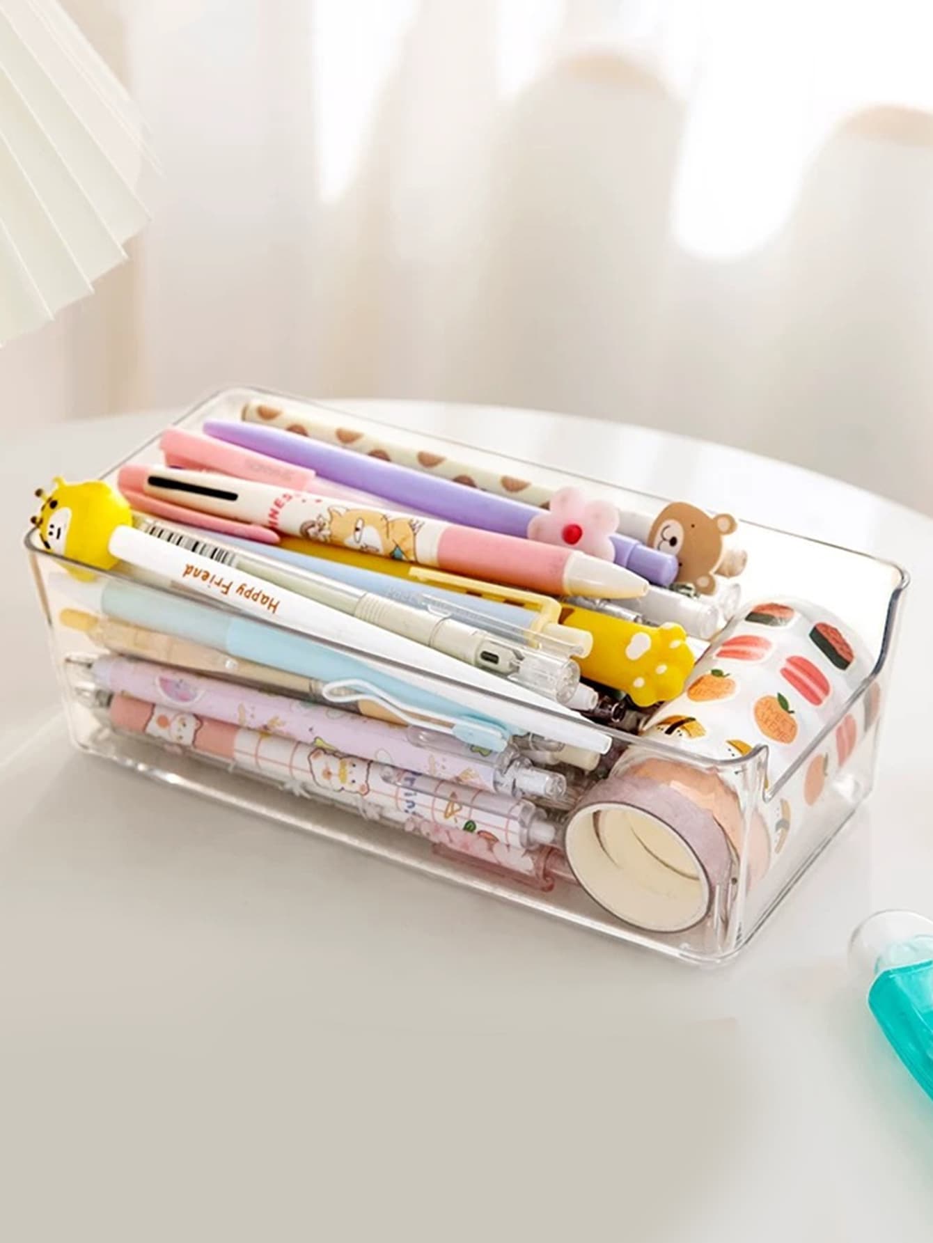 1PC Desktop Drawer Storage Organizer Bin - Clear - View 1