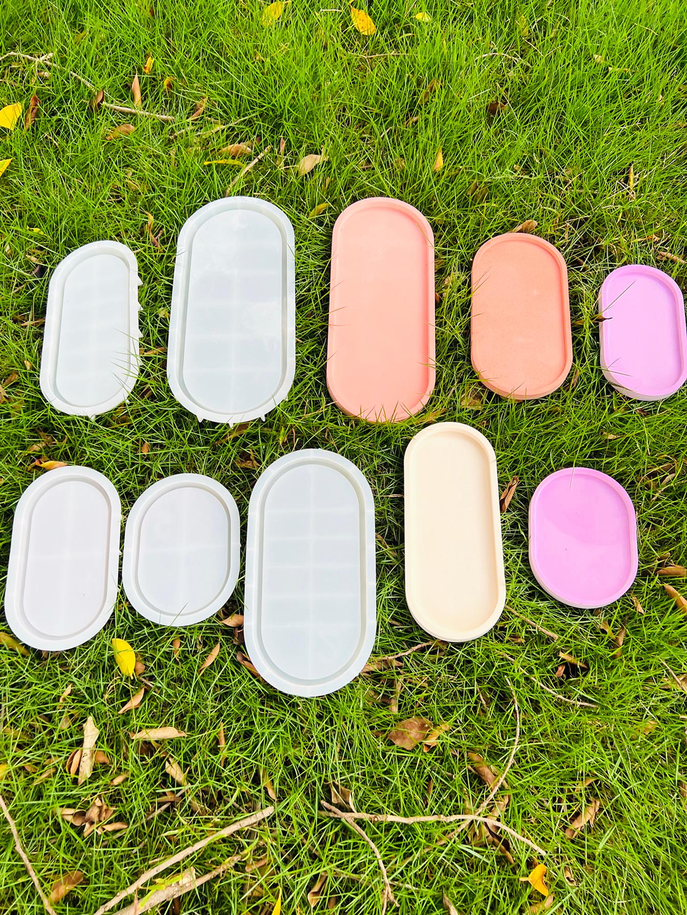 Multiple Sizes Oval Cement Tray Mold, Diy Jewelry Storage Dish Concrete