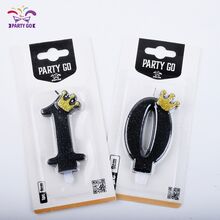 創意皇冠&數字形狀生日蠟燭 - 黑色 - 查看 6