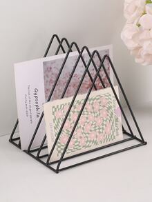 1 cái Bookend tam giác màu đen, Bookend trang trí đa năng đơn giản cho văn phòng, lưu trữ bàn học sinh - màu đen - Xem 2