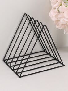 1 cái Bookend tam giác màu đen, Bookend trang trí đa năng đơn giản cho văn phòng, lưu trữ bàn học sinh - màu đen - Xem 4