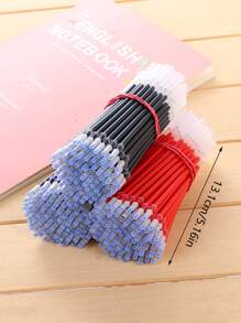 100 支 0.5 毫米全金属尖圆珠笔替换芯，随机颜色笔套/笔尖替换墨盒适用于一般用途返校