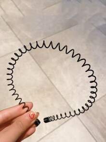 1pc Men's Simple Metal Headband For Casual/sport/everyday Use - Black - View 1